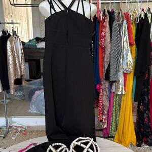 BCBGMaxAzria Black Strappy Formal Gown